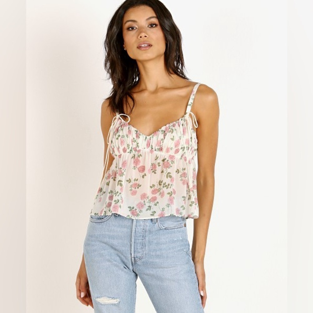 For Love & Lemons Floral Peasant Cami – Size M